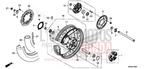 ROUE ARRIERE (1) CRF1100AL de 2020